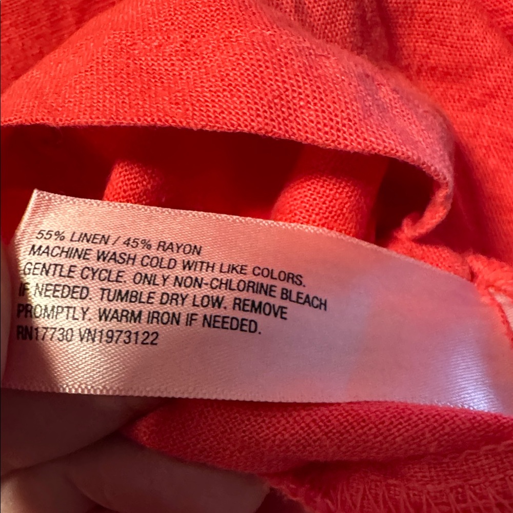 Universal Thread orange pink linen blend romper Large - Picture 6 of 6
